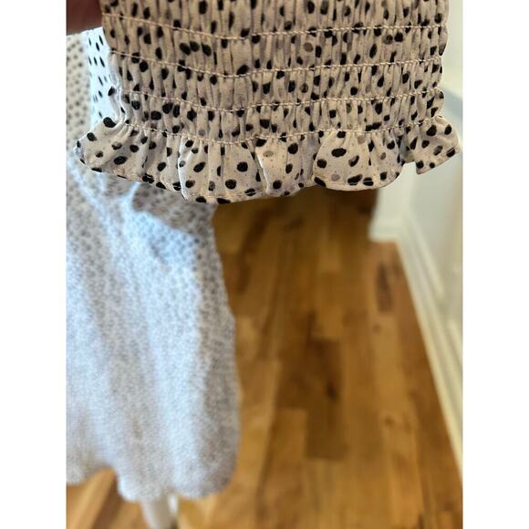 Carolina Belle White Black Dots Ruffle Neck Blouse Plus 2X - Picture 5 of 9